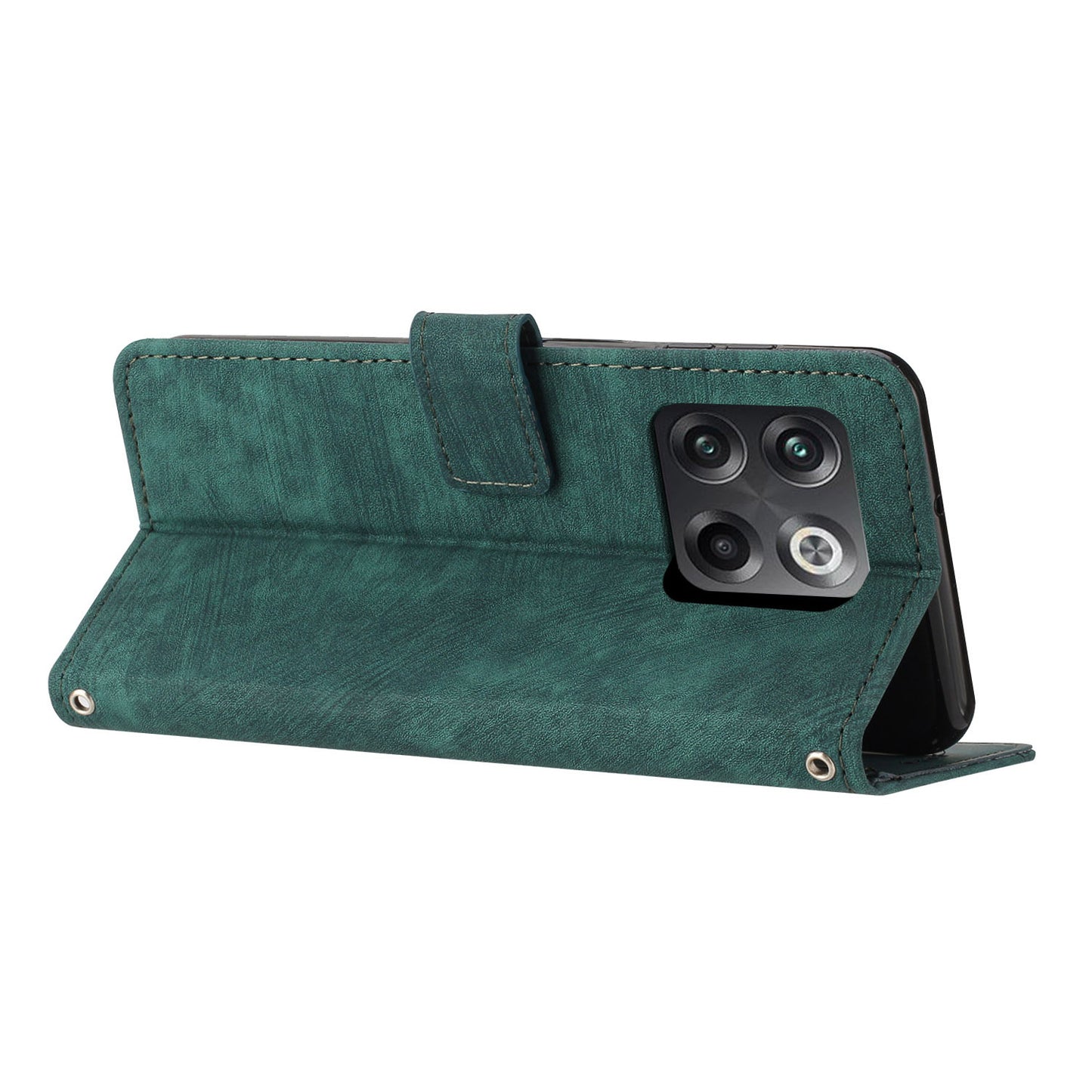 For OnePlus Ace Pro 5G / 10T 5G Imprinted Lines PU Leather Phone Cover Flip Stand Wallet Skin-touch Phone Case