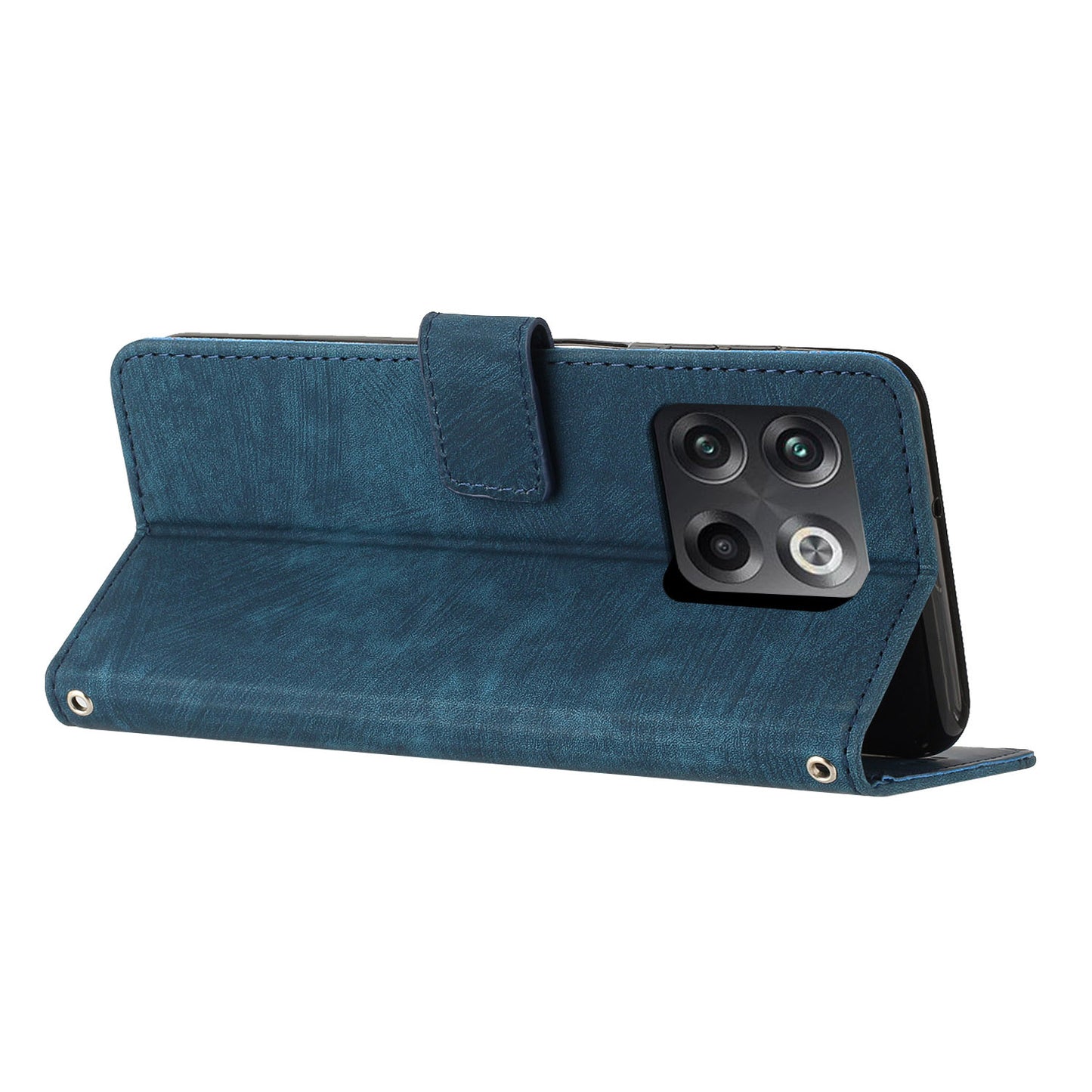 For OnePlus Ace Pro 5G / 10T 5G Imprinted Lines PU Leather Phone Cover Flip Stand Wallet Skin-touch Phone Case