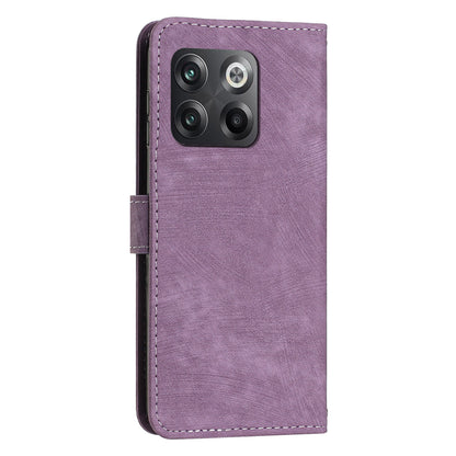 For OnePlus Ace Pro 5G / 10T 5G Imprinted Lines PU Leather Phone Cover Flip Stand Wallet Skin-touch Phone Case
