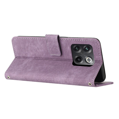 For OnePlus Ace Pro 5G / 10T 5G Imprinted Lines PU Leather Phone Cover Flip Stand Wallet Skin-touch Phone Case