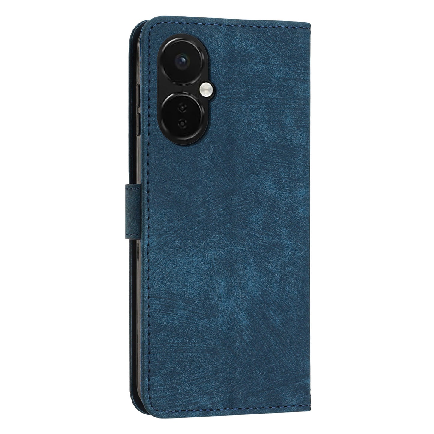 For OnePlus Nord CE 3 5G PU Leather Wallet Phone Stand Case Lines Imprinted Cover with Straps