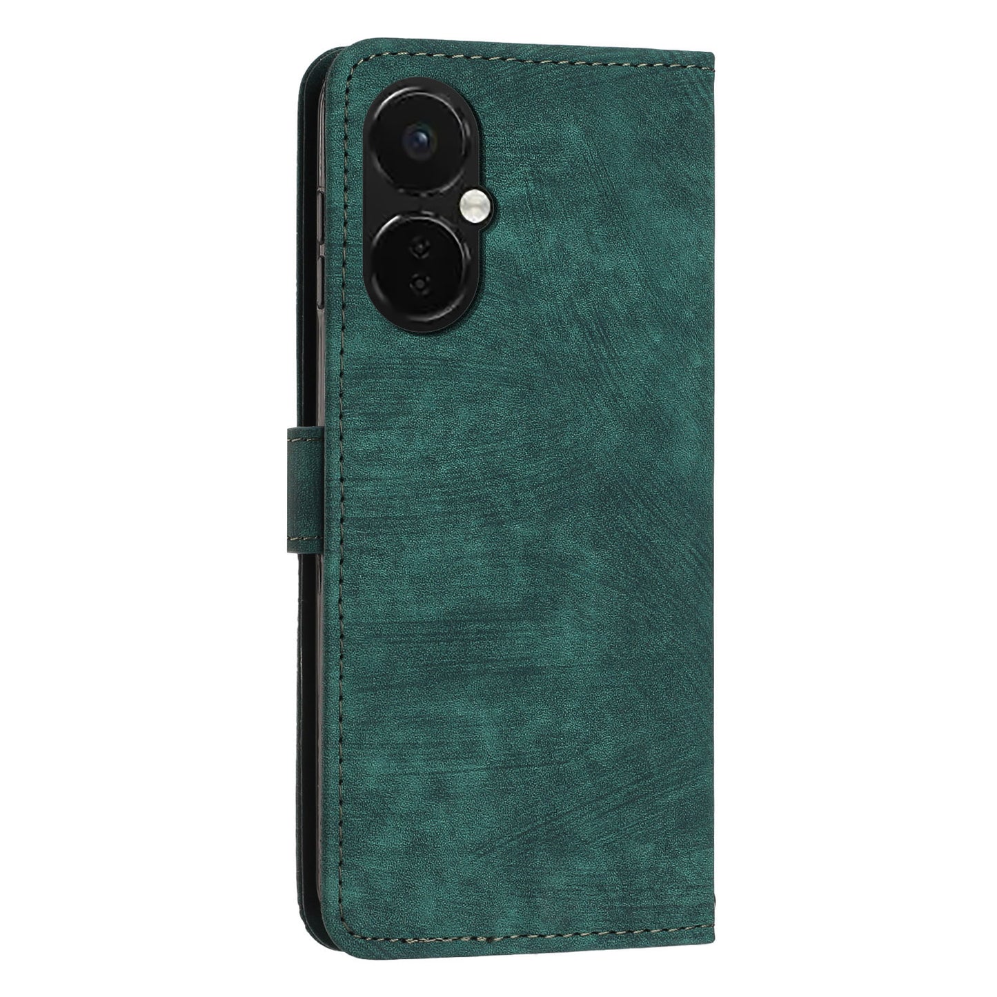 Flip Stand Phone Case for OnePlus Nord CE 3 5G , Imprint Lines PU Leather Skin-touch Phone Cover Wallet