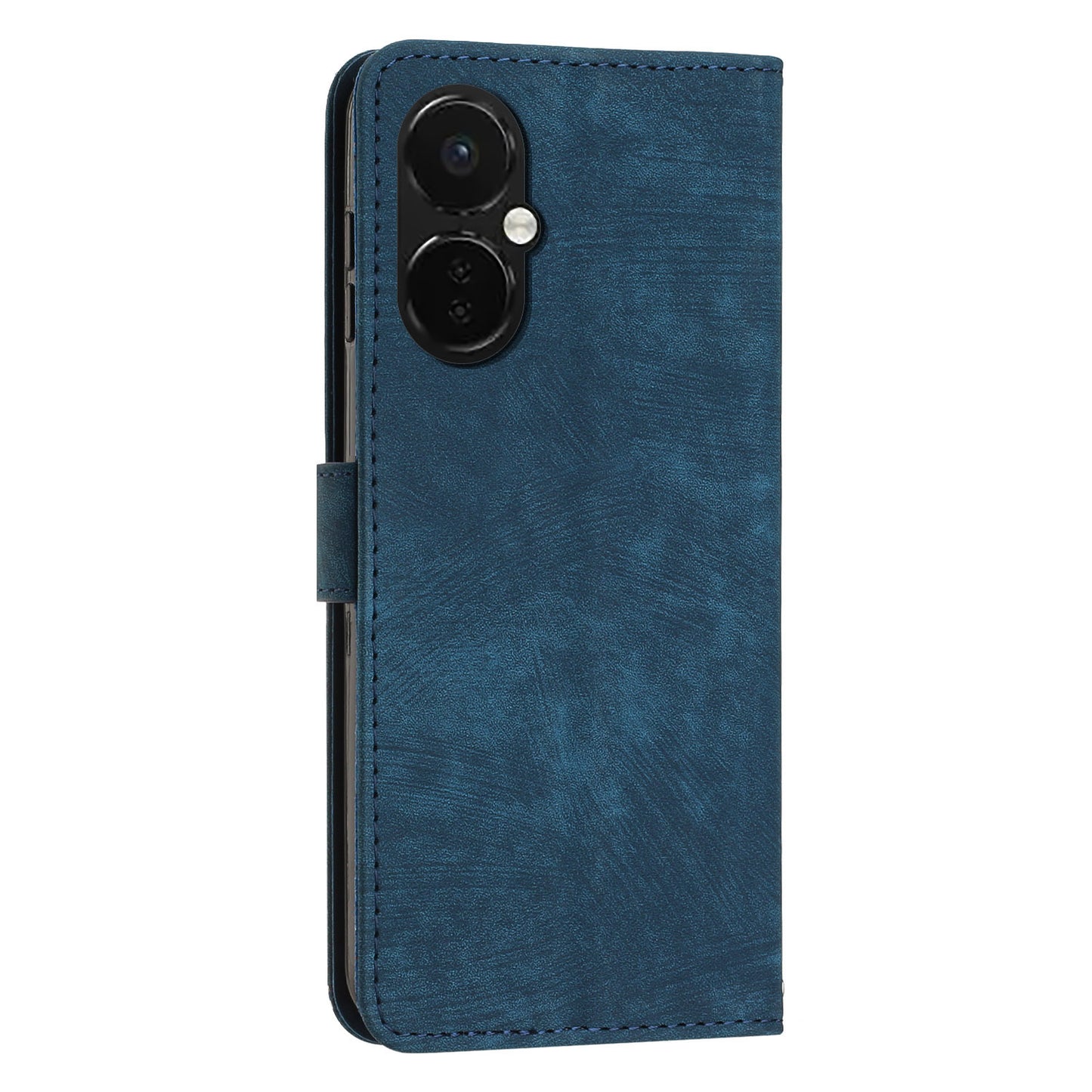 Flip Stand Phone Case for OnePlus Nord CE 3 5G , Imprint Lines PU Leather Skin-touch Phone Cover Wallet