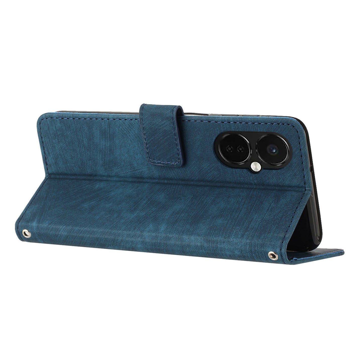 Flip Stand Phone Case for OnePlus Nord CE 3 5G , Imprint Lines PU Leather Skin-touch Phone Cover Wallet