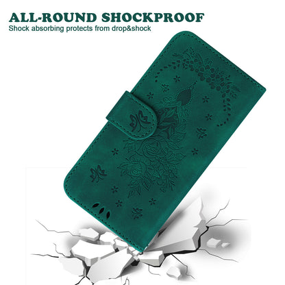 For Xiaomi 13 Lite / Civi 2 5G PU Leather Wallet Phone Case Imprinted Rose Butterfly Stand Cover