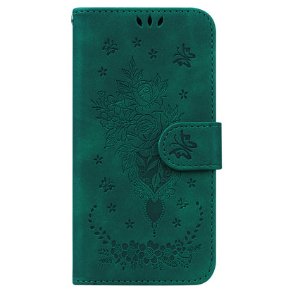 For Xiaomi 13 Lite / Civi 2 5G PU Leather Wallet Phone Case Imprinted Rose Butterfly Stand Cover