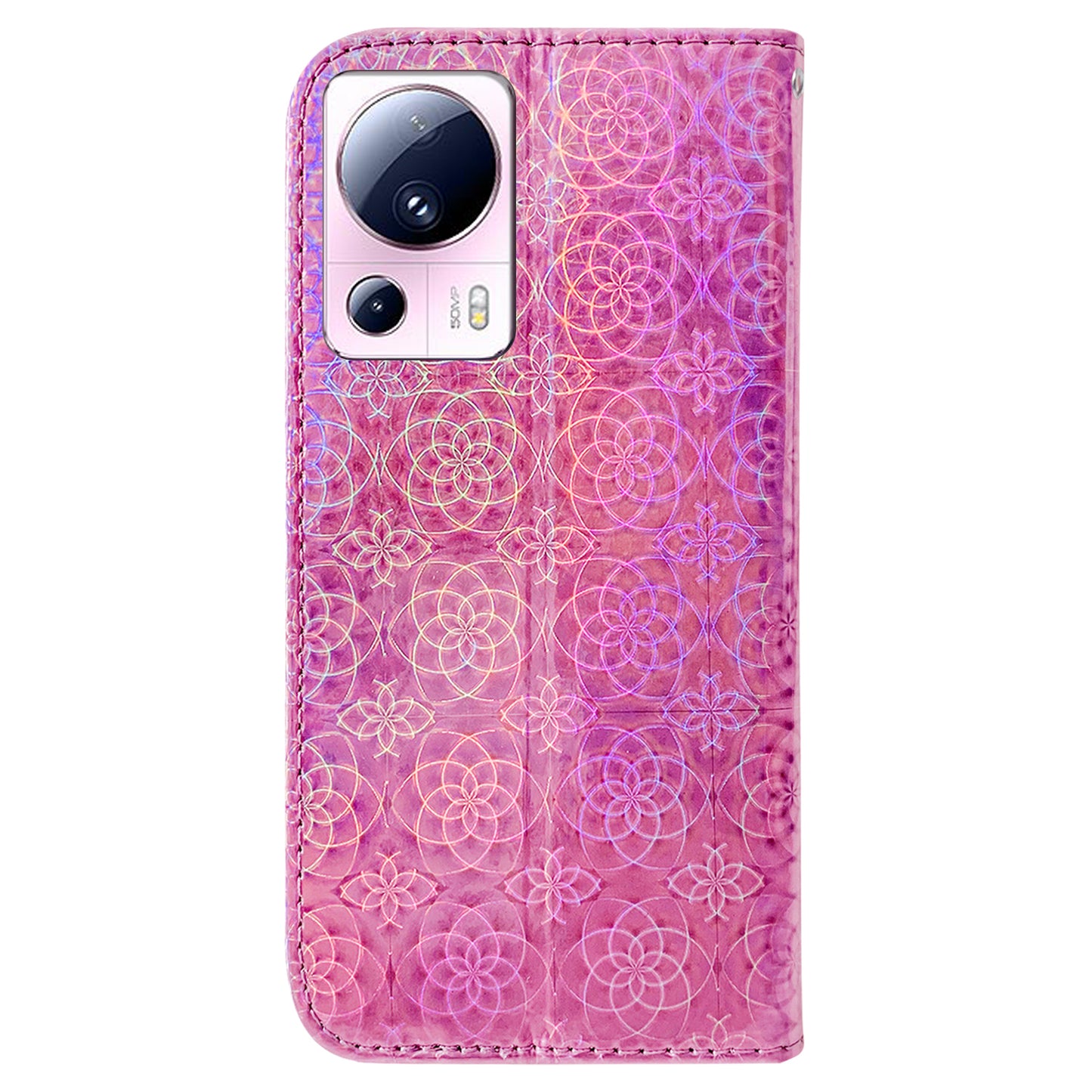 For Xiaomi 13 Lite / Civi 2 5G PU Leather Wallet Phone Case Dazzling Flower Pattern Flip Stand Shockproof Shell