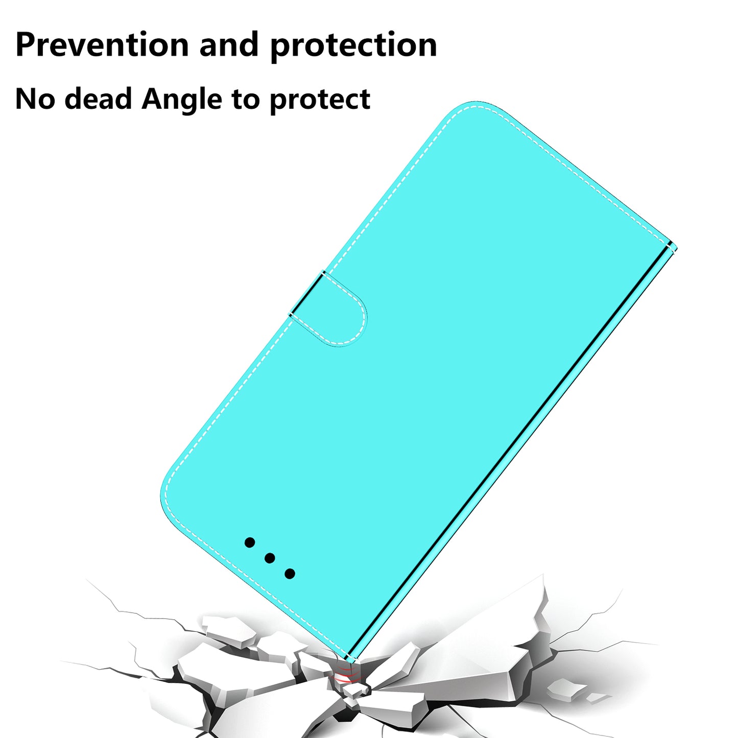 For Xiaomi 13 Lite / Civi 2 5G Mirror-Like Surface Leather Wallet Stand Cover Anti-drop Phone Case with Strap