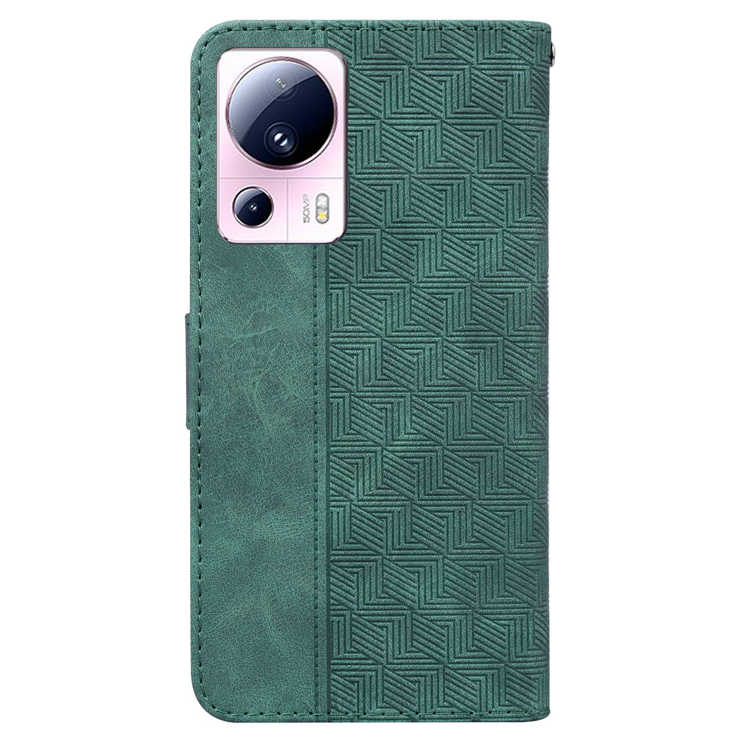 For Xiaomi 13 Lite / Civi 2 5G Wallet Leather Case Geometry Pattern Imprinted Phone Stand Cover