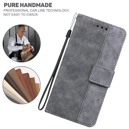 For Xiaomi 13 Lite / Civi 2 5G Wallet Leather Case Geometry Pattern Imprinted Phone Stand Cover