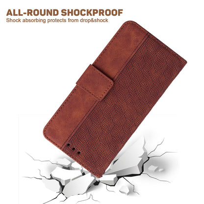 For Xiaomi 13 Lite / Civi 2 5G Wallet Leather Case Geometry Pattern Imprinted Phone Stand Cover