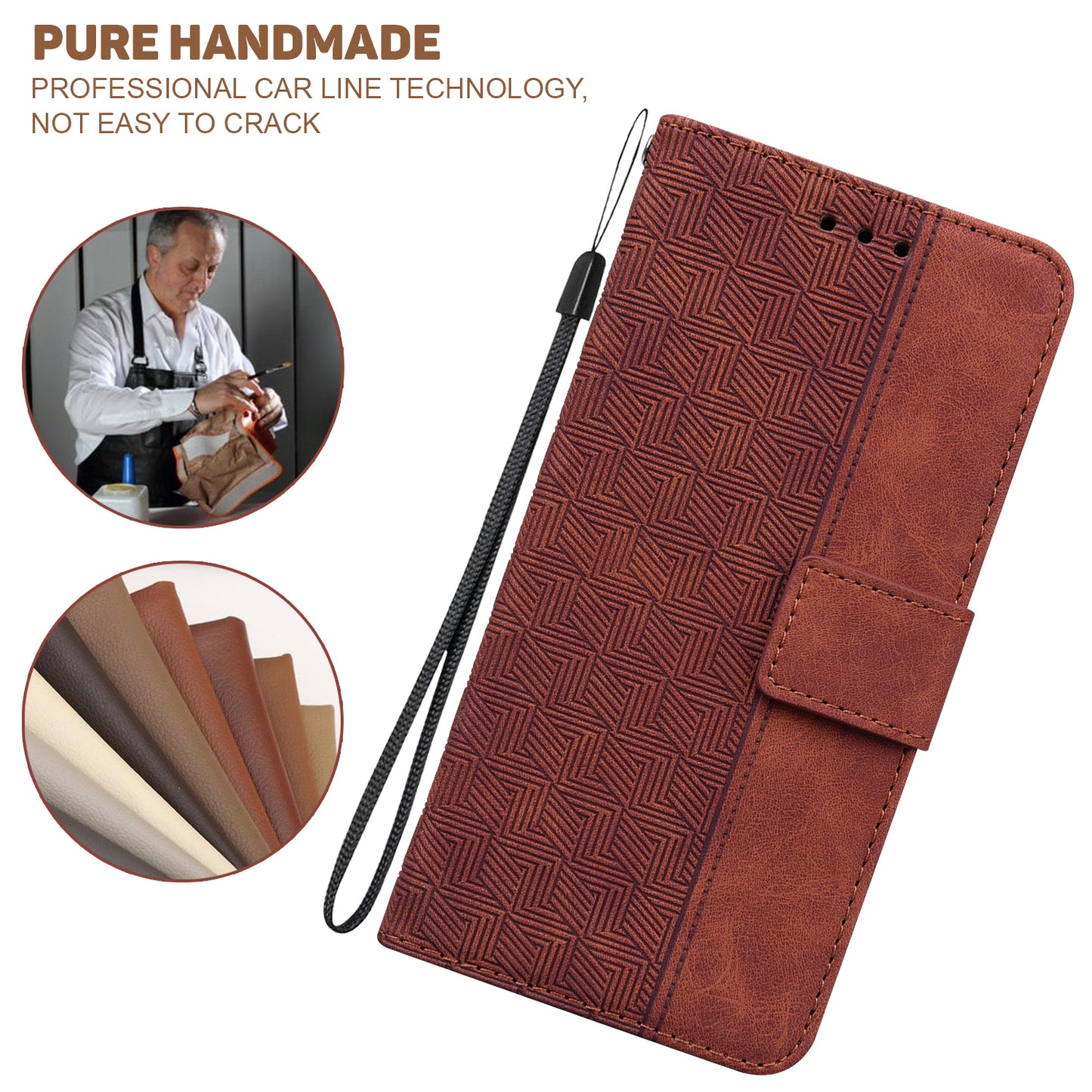 For Xiaomi 13 Lite / Civi 2 5G Wallet Leather Case Geometry Pattern Imprinted Phone Stand Cover
