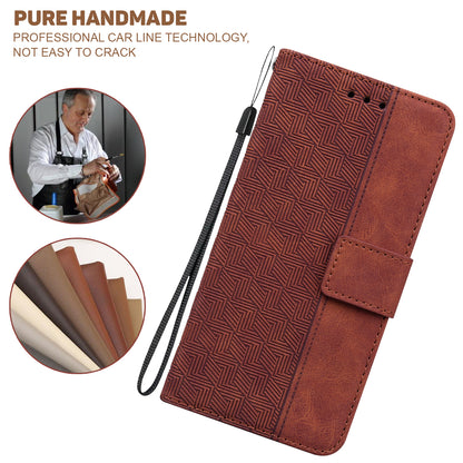For Xiaomi 13 Lite / Civi 2 5G Wallet Leather Case Geometry Pattern Imprinted Phone Stand Cover