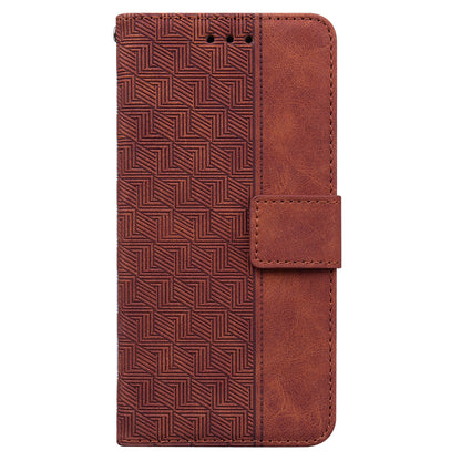 For Xiaomi 13 Lite / Civi 2 5G Wallet Leather Case Geometry Pattern Imprinted Phone Stand Cover