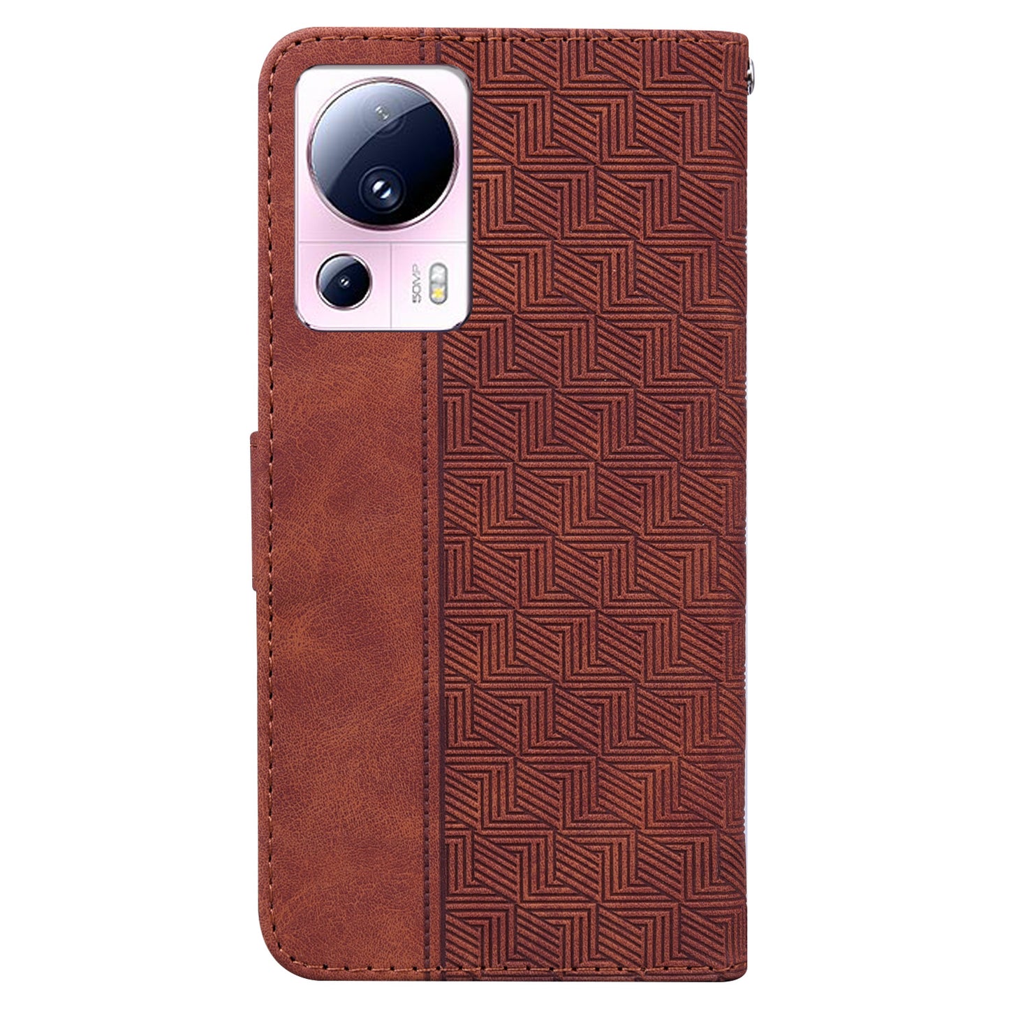 For Xiaomi 13 Lite / Civi 2 5G Wallet Leather Case Geometry Pattern Imprinted Phone Stand Cover