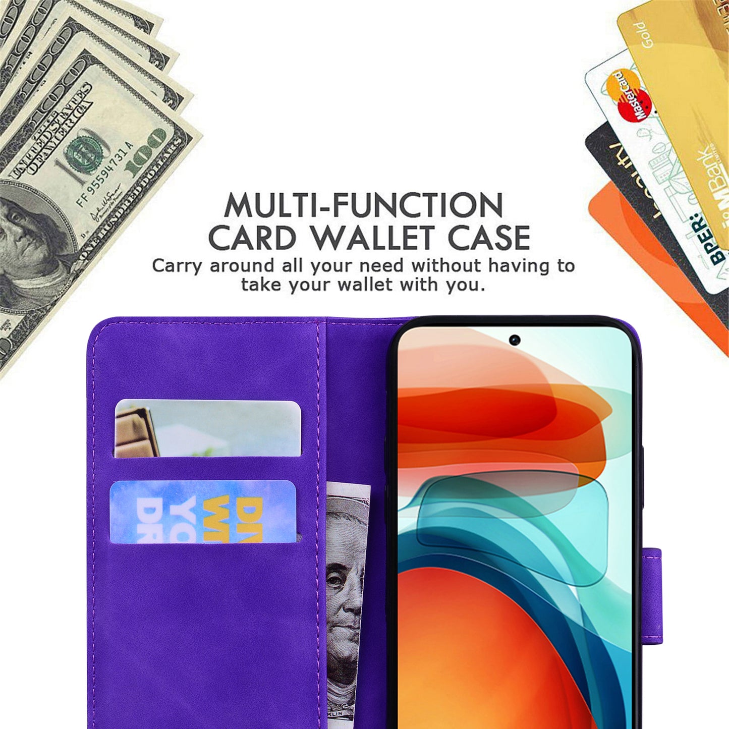 Wallet Cover for Xiaomi 13 Lite / Civi 2 5G Butterfly Printing Skin-touch PU Leather Flip Stand Phone Case