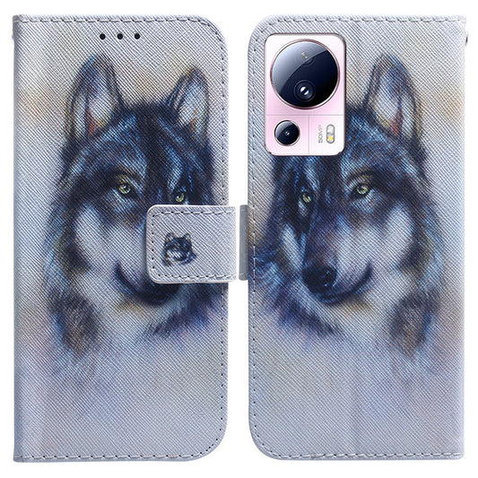 For Xiaomi 13 Lite / Civi 2 5G PU Leather Cover Wallet Stand Pattern Printing Phone Case Shell