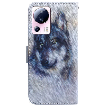 For Xiaomi 13 Lite / Civi 2 5G PU Leather Cover Wallet Stand Pattern Printing Phone Case Shell