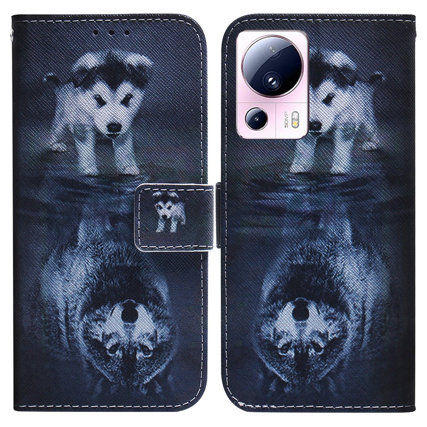 For Xiaomi 13 Lite / Civi 2 5G PU Leather Cover Wallet Stand Pattern Printing Phone Case Shell