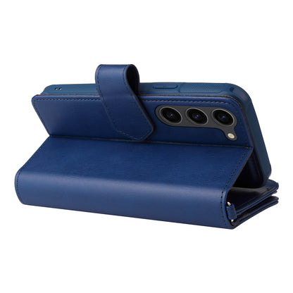 KT Multi-functional Series-4 Leather Phone Case for Samsung Galaxy S23 , Detachable Zipper Pocket Wallet Stand Cover