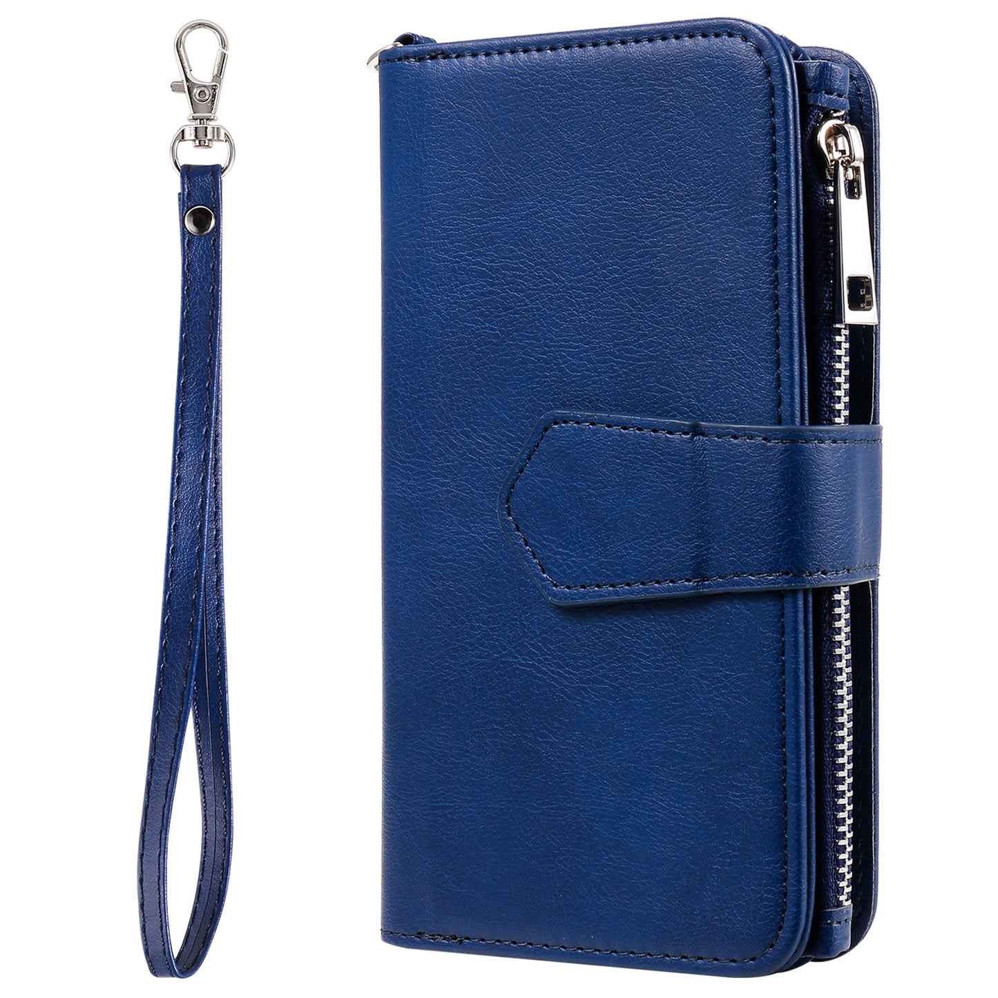 KT Multi-functional Series-4 Leather Phone Case for Samsung Galaxy S23 , Detachable Zipper Pocket Wallet Stand Cover