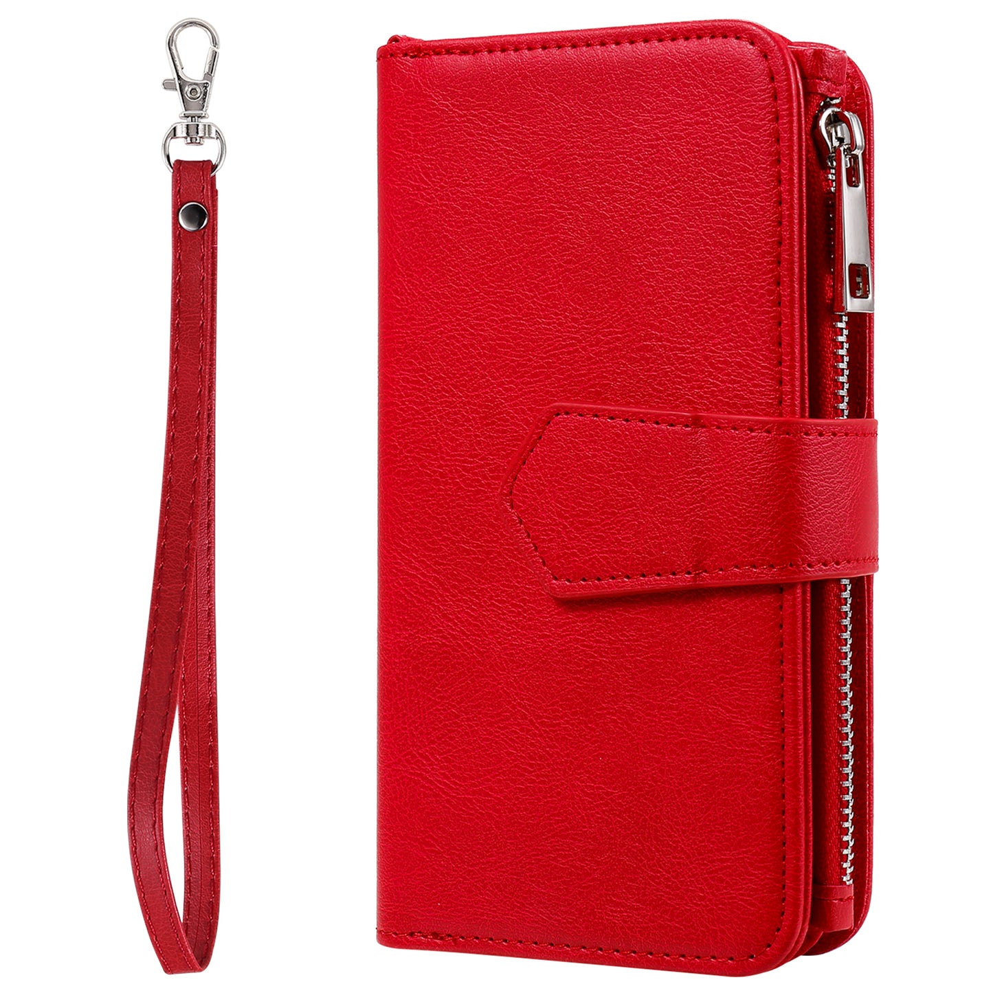 KT Multi-functional Series-4 Leather Phone Case for Samsung Galaxy S23 , Detachable Zipper Pocket Wallet Stand Cover