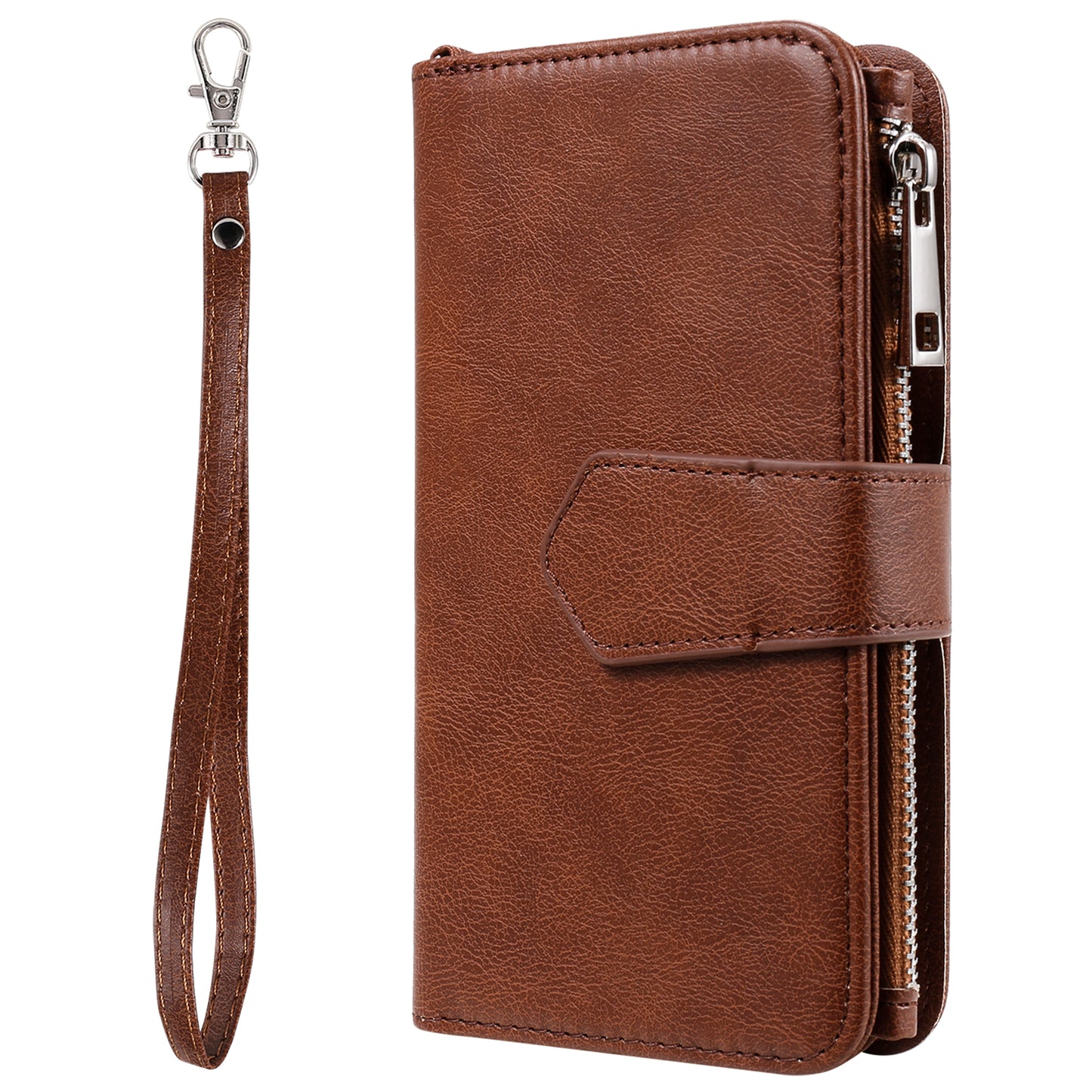 KT Multi-functional Series-4 Leather Phone Case for Samsung Galaxy S23 , Detachable Zipper Pocket Wallet Stand Cover