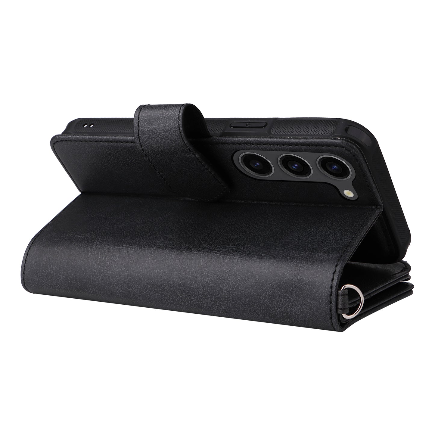 KT Multi-functional Series-4 Leather Phone Case for Samsung Galaxy S23 , Detachable Zipper Pocket Wallet Stand Cover