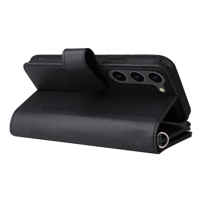 KT Multi-functional Series-4 Leather Phone Case for Samsung Galaxy S23 , Detachable Zipper Pocket Wallet Stand Cover