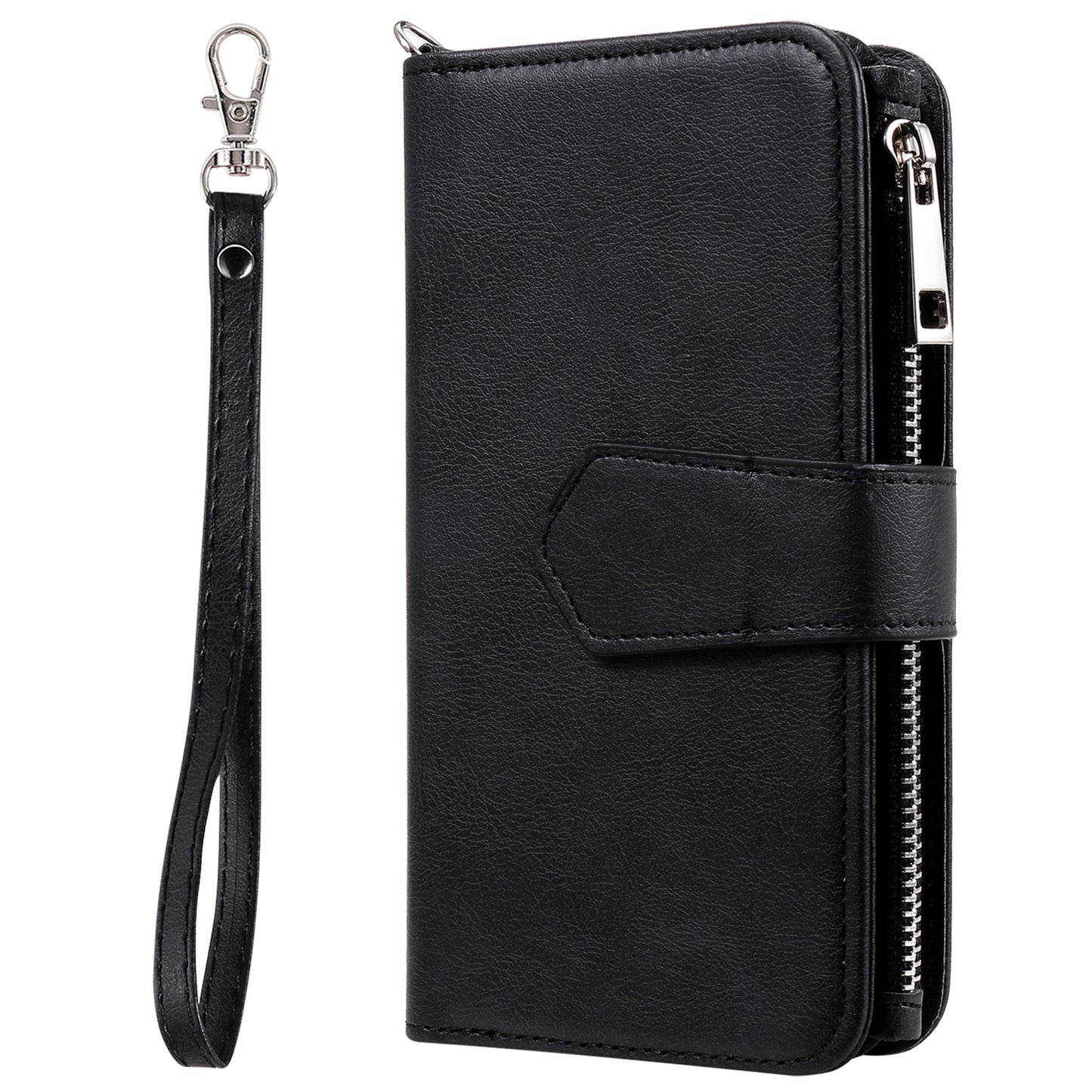 KT Multi-functional Series-4 Leather Phone Case for Samsung Galaxy S23 , Detachable Zipper Pocket Wallet Stand Cover
