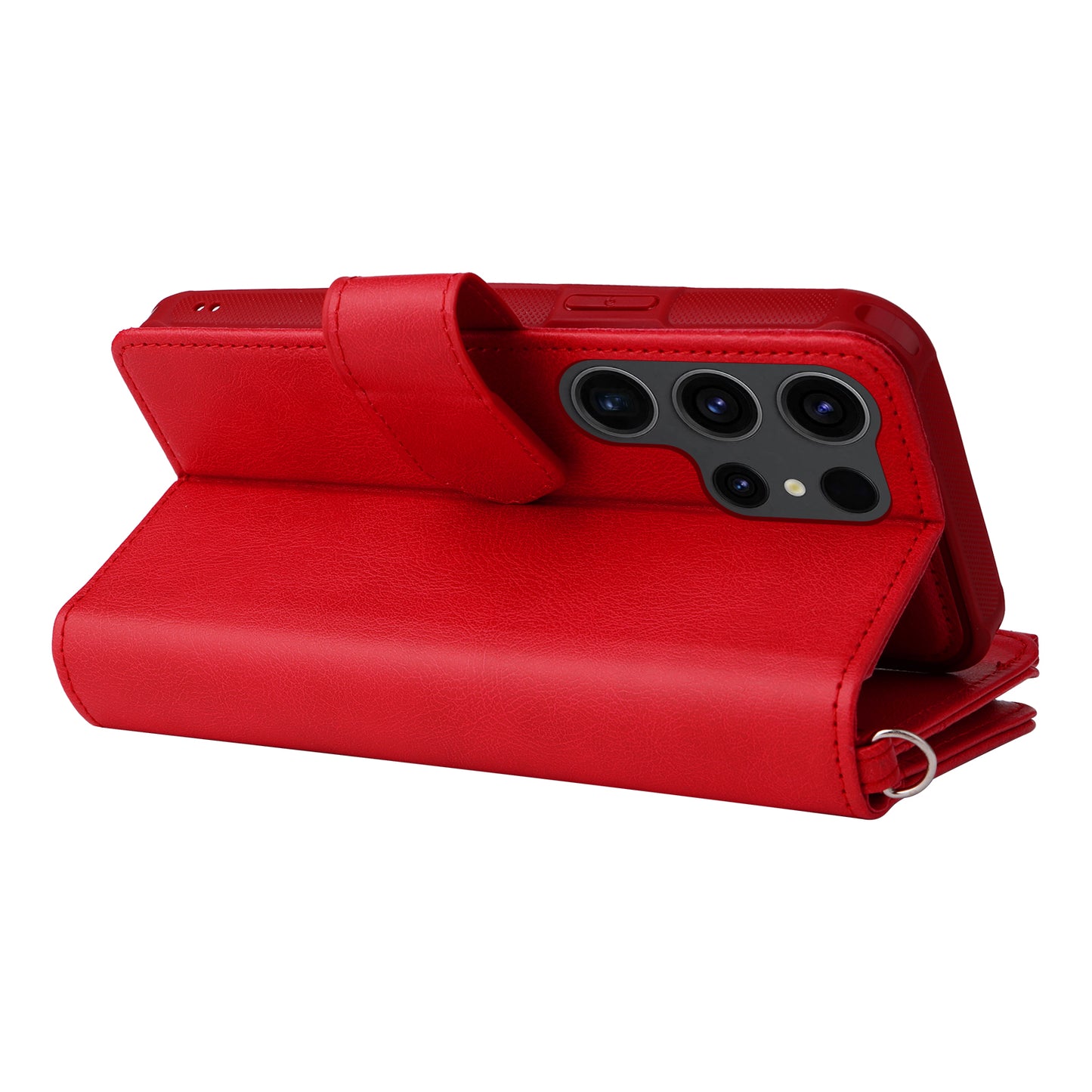 KT Multi-functional Series-4 Zipper Wallet Phone Case for Samsung Galaxy S23 Ultra , PU Leather Stand Detachable Flip Cover