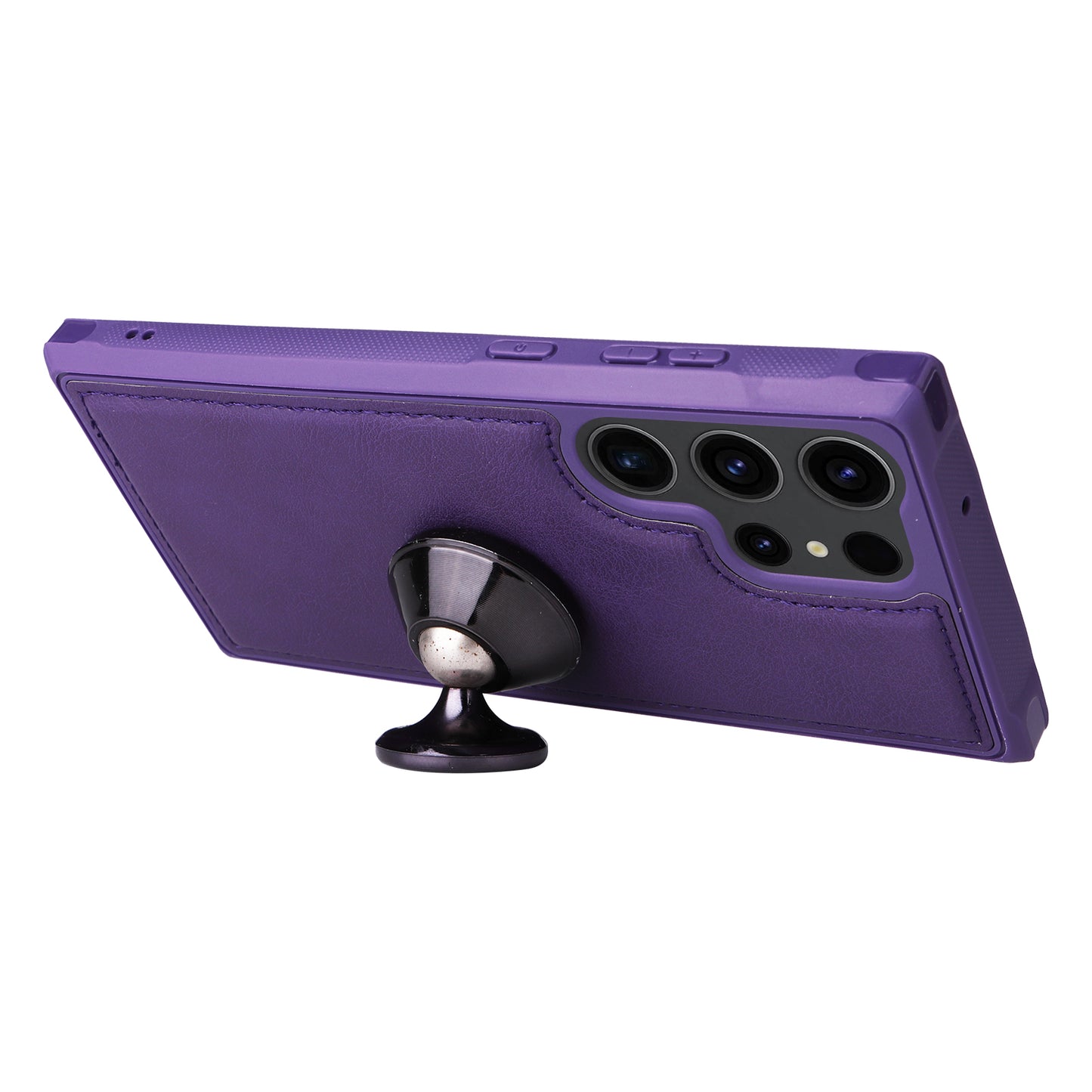 KT Multi-functional Series-4 Zipper Wallet Phone Case for Samsung Galaxy S23 Ultra , PU Leather Stand Detachable Flip Cover