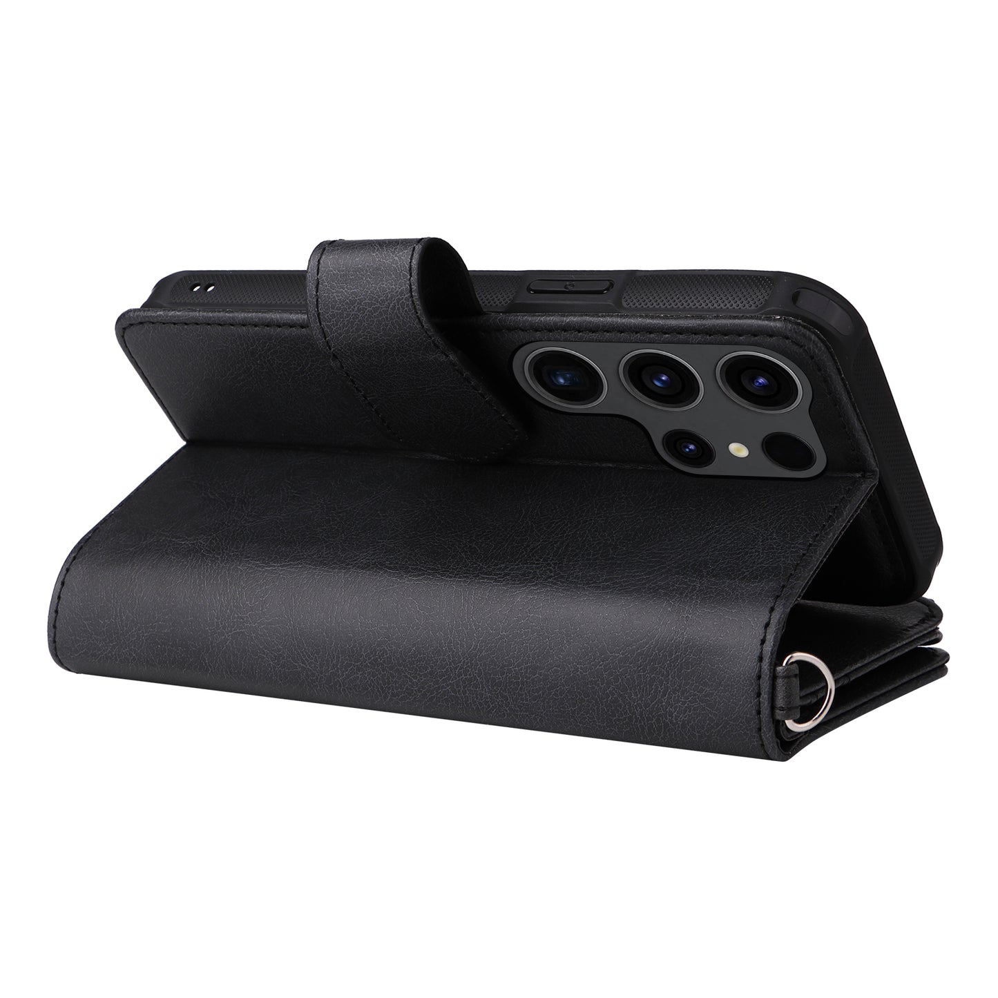 KT Multi-functional Series-4 Zipper Wallet Phone Case for Samsung Galaxy S23 Ultra , PU Leather Stand Detachable Flip Cover