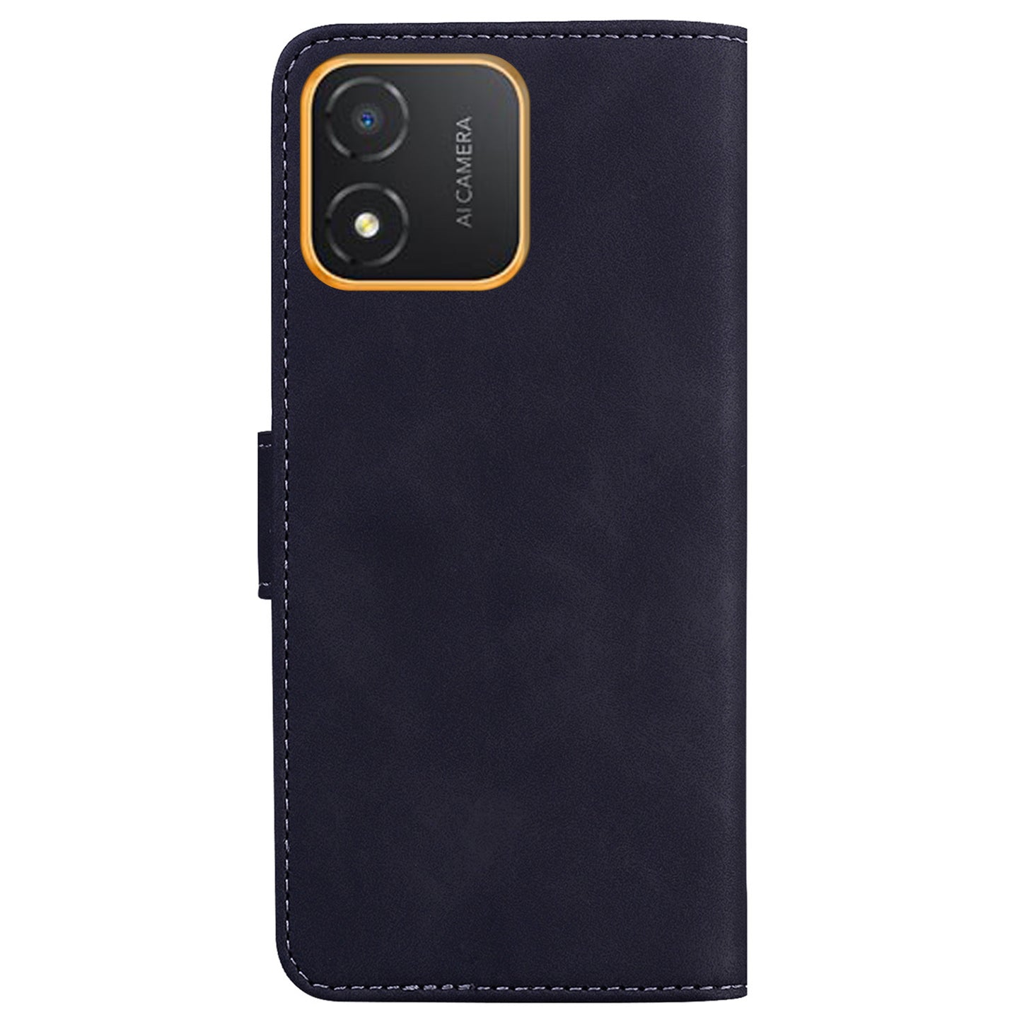 Solid Color Phone Case for Honor X5 4G Anti-drop PU Leather Wallet Stand Cell Phone Cover