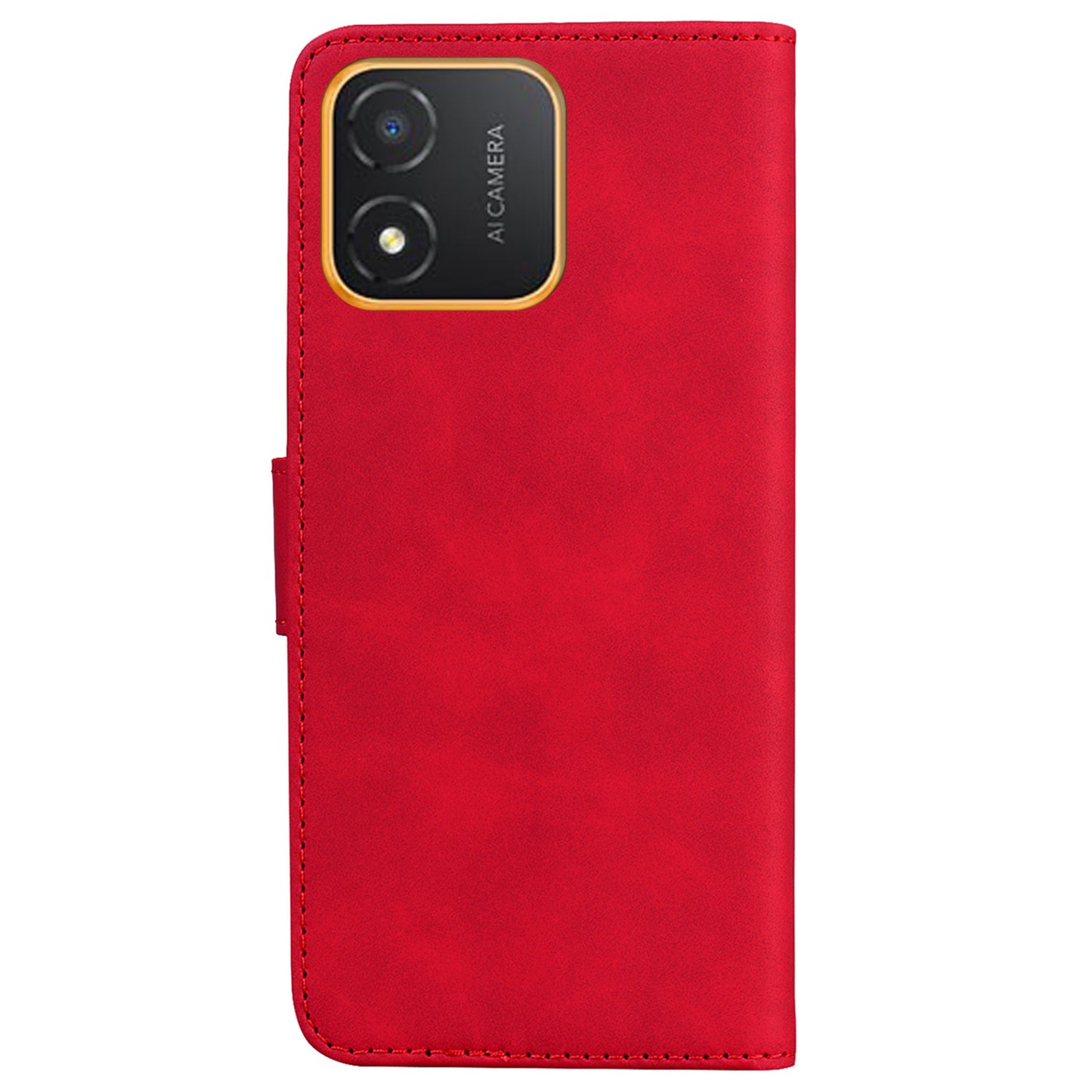 Solid Color Phone Case for Honor X5 4G Anti-drop PU Leather Wallet Stand Cell Phone Cover