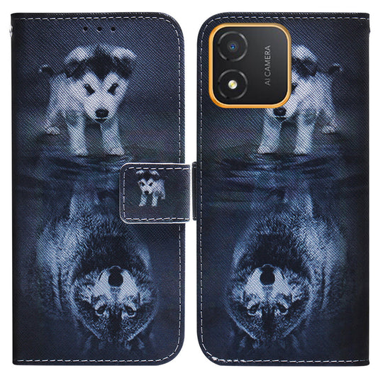Phone Case for Honor X5 4G Wallet Stand Pattern Printing Folio Flip PU Leather Cover Shell
