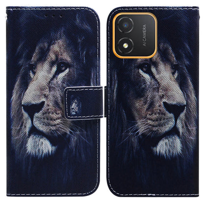 Phone Case for Honor X5 4G Wallet Stand Pattern Printing Folio Flip PU Leather Cover Shell