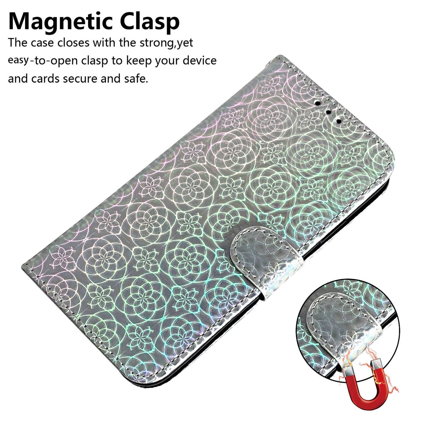 For Honor X5 4G Dazzling Flower Pattern PU Leather Wallet Phone Case Stand Shockproof Cover
