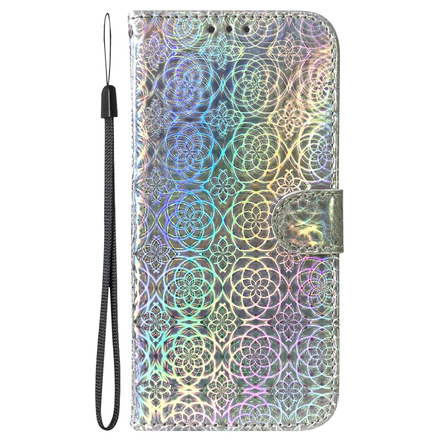 For Honor X5 4G Dazzling Flower Pattern PU Leather Wallet Phone Case Stand Shockproof Cover