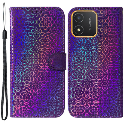 For Honor X5 4G Dazzling Flower Pattern PU Leather Wallet Phone Case Stand Shockproof Cover