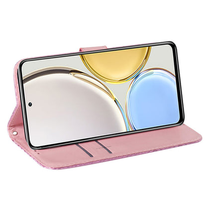 For Honor X5 4G Dazzling Flower Pattern PU Leather Wallet Phone Case Stand Shockproof Cover