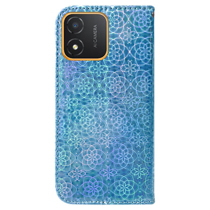 For Honor X5 4G Dazzling Flower Pattern PU Leather Wallet Phone Case Stand Shockproof Cover