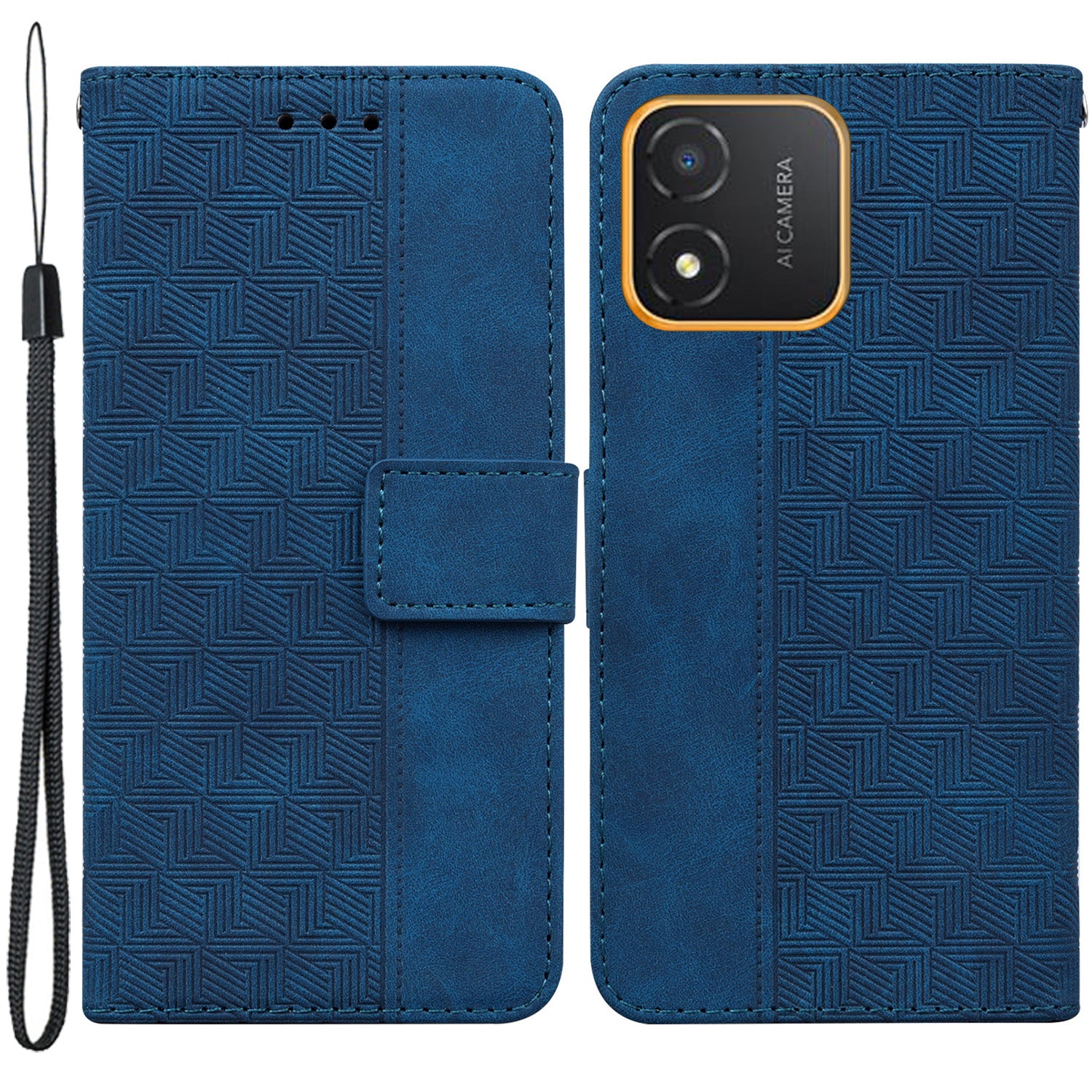 For Honor X5 4G Geometry Pattern Imprinted Leather Phone Case Wallet Stand Cover