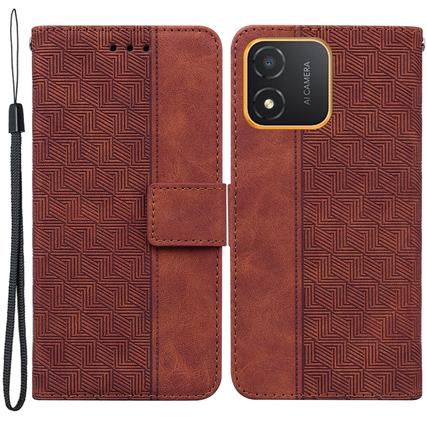 For Honor X5 4G Geometry Pattern Imprinted Leather Phone Case Wallet Stand Cover