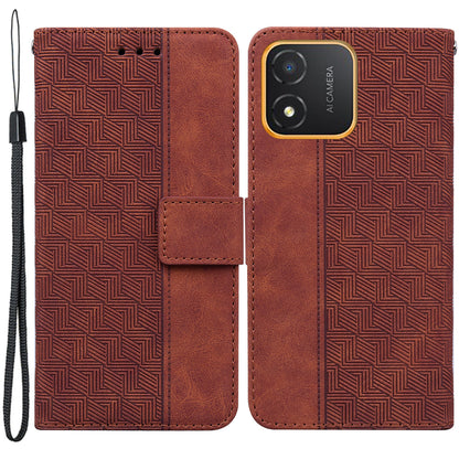 For Honor X5 4G Geometry Pattern Imprinted Leather Phone Case Wallet Stand Cover