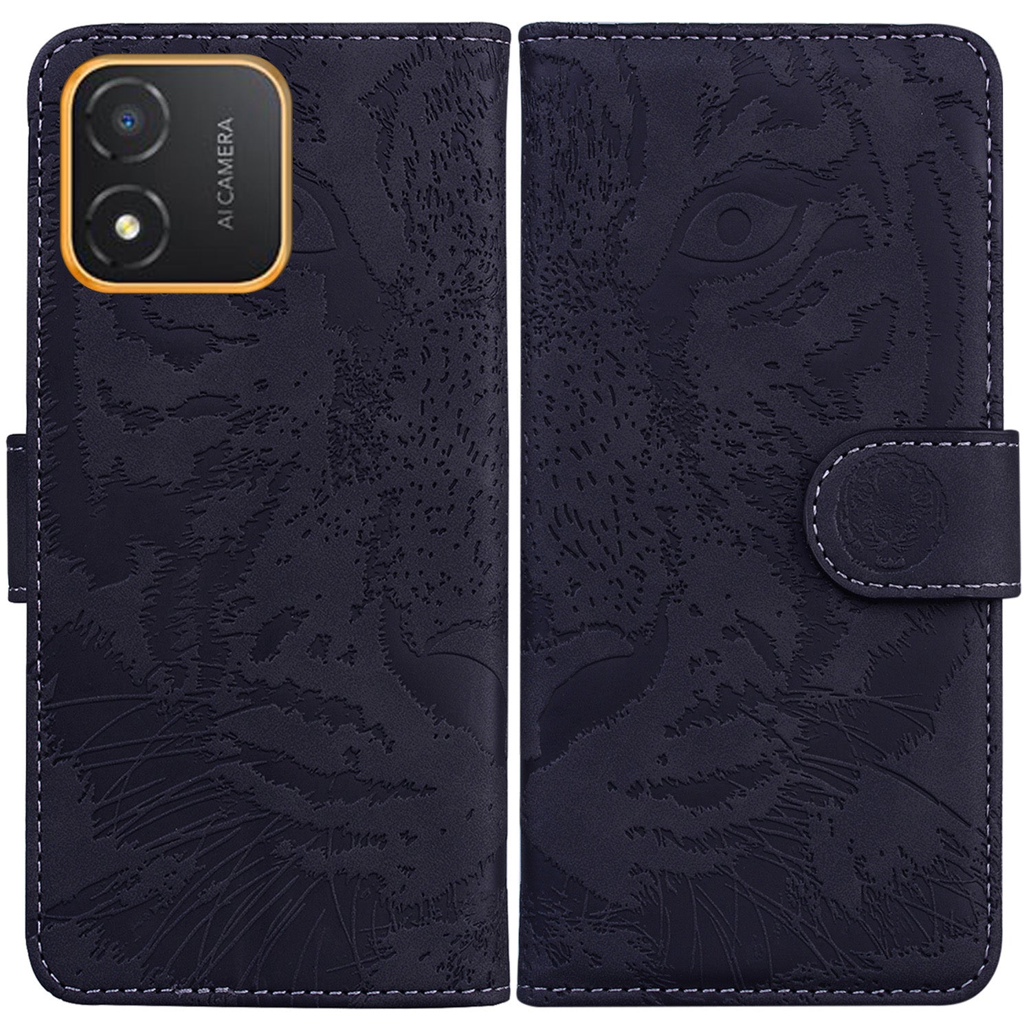 Tiger Imprinted Shell for Honor X5 4G PU Leather Wallet Stand Case Shockproof Phone Cover