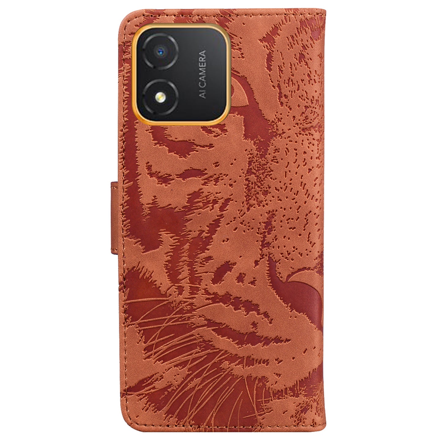 Tiger Imprinted Shell for Honor X5 4G PU Leather Wallet Stand Case Shockproof Phone Cover