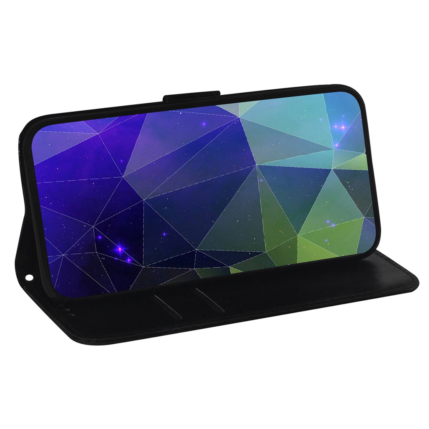 Phone Wallet Case for Honor X5 4G Mirror-Like Surface PU Leather Flip Stand Cover with Strap