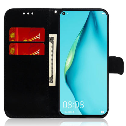 Phone Wallet Case for Honor X5 4G Mirror-Like Surface PU Leather Flip Stand Cover with Strap