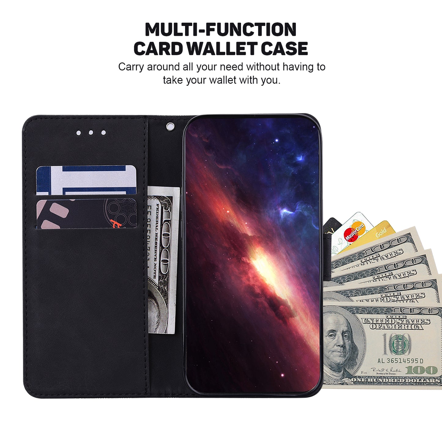 For Samsung Galaxy M14 5G Phone Case PU Leather Wallet Stand Geometry Pattern Imprinted Cover